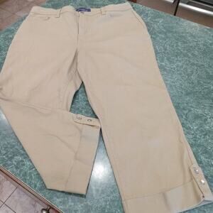 NYDJ Capri Cuffed Bling Lift Tuck Technology Womens Size 14 Stretch USA Made